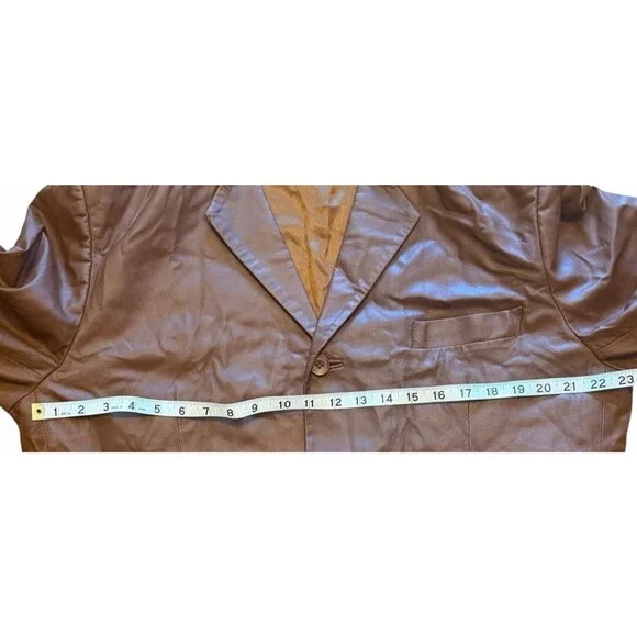 Overland Western 100% Leather Lambskin Blazer Jacket Men XL Soft Three Button